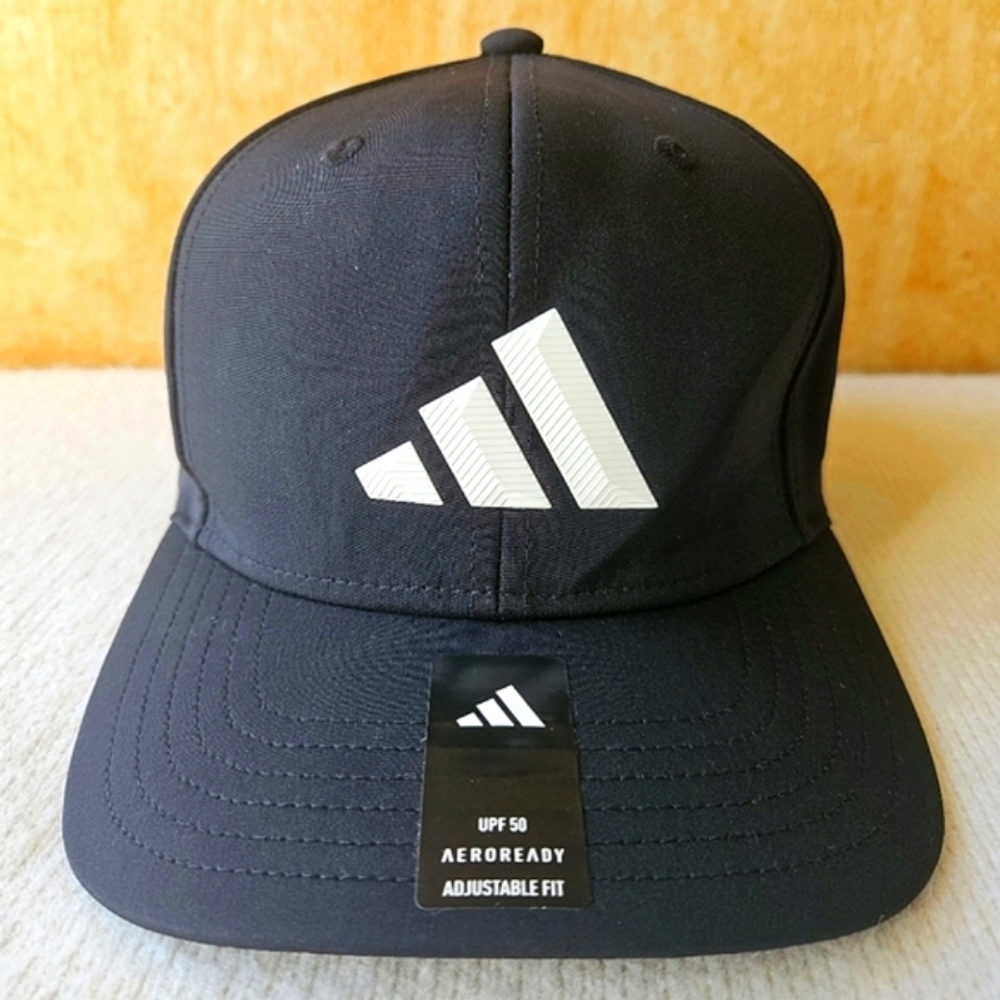 *NEW* Adidas Aeroready Hat 3-bar Snapback Hat | Black | UPF 50 | Adjustable